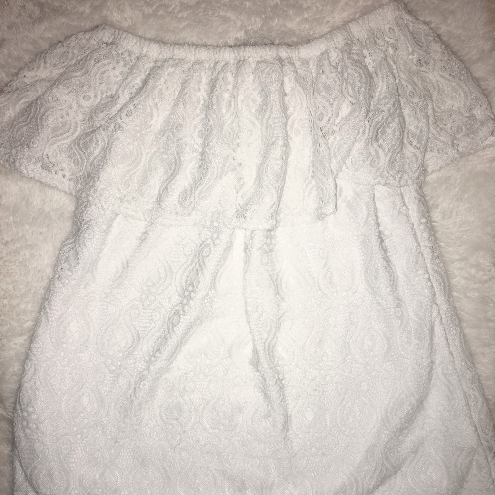 White off the shoulder shirt